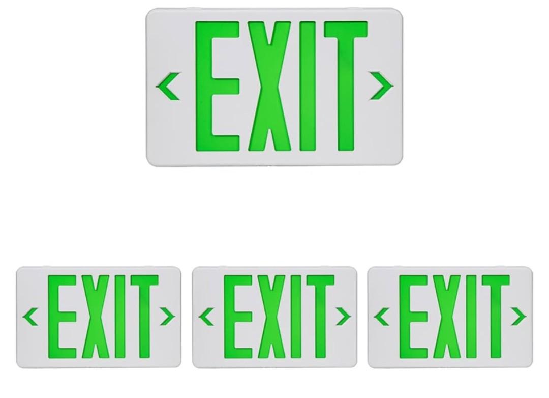 TANLUX Green Exit Sign, LED Emergency Exit Light with Battery Backup, UL Listed, AC 120/277V, Hardwired Exit Signs with Emergency Lights, Commercial Emergency Lights for Business - 4 Pack
Amazon's Choice