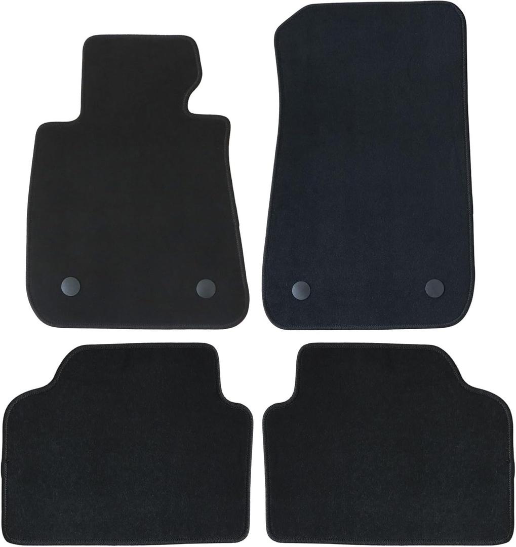 GXARTS 4 PCS Both Front & Rear Sedan Floor Mats Carpets Black Compatible with BMW E90 3-Series E91 328i 335i 335is M3 2006 2007 2008 2009 2010 2011 Anti- Slip