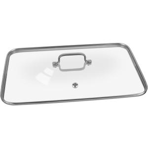 Griddle Glass Lid for Vayepro 22 inch Flat Griddle, Clear Pot Cover Accessories, Glass Basting, Keep Warm and Prevent Splashing, Lids with Heat-Resistant Handle