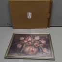 Framed Vintage Canvas Wall Art Decor, Moody Flower Farmhouse Wall Prints for Bedroom Bathroom Office, Rustic Posters for Living Room Aesthetic, Nature Painting Artwork