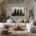 Vintage Halloween Three Witches Posters Witchy Canvas Prints Dark Academia Wall Art Goth Decor Rustic Witch Poster Horror Spooky Moody Aesthetic for Living Room Bedroom Home 12x16inch Framed (12L" x 16W")