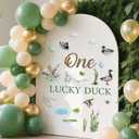One Lucky Duck Birthday Decorations Decal - Mallard Duck Hunting First Bday Party Supplies, Ducks Sign 1st Birthday Sticker for Balloon Arch Backdrop Wall Decor