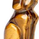 Artistone 2" Tiger Eye Stone Dog Crystal Animals Figurine Carved Gemstone Puppy Dog Statue Sculpture Craft Gift Home Decor