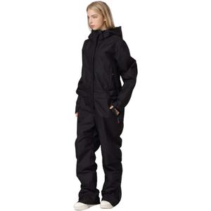 YEEFINE Women's Ski Suit One Piece Snowsuits Jumpsuits Winter Waterproof Snowboard Suits (Large, Black)