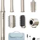 Cosy Companions 6 in-1 Hair Dryer Brush, 150,000 RPM High-Speed Negative Ionic, Blow Dryer Brush for Fast Drying, Hot Air Brush for Curling/Volumizing/Straightening with Travel Bag, Gold