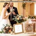 Bucherry Elegant Wedding Cards & Gifts Sign Rustic Resin Photo Frame Mirror with Stand Vintage Reception Decoration for Wedding Bridal Shower Engagement 7.3" x 7.5"