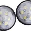 Raycharm Offroad PAR36 4.5" Round LED Conversion Headlight Bulb Sealed Beam Lamp, 6000K Cool-White Hi/Low Beam for Utility Tractors, Corrosion Resistant Waterproof, 12V/24V DC, 2-Pack