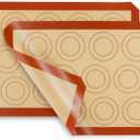 P&P CHEF 15 Inch Silicone Baking Mats, 2 Pcs Reusable Silicone Oven Mat, Non Stick Baking Supplies for Macaroon Pastry Bread Dough Cookie, Fits Well with Sheet Pan, Healthy & Easy Clean