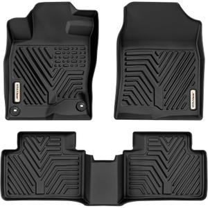 YITAMOTOR Floor Mats Fit for 2016-2021 Honda Civic Coupe/Sedan/Type R, 2017-2021 Honda Civic Hatchback, Custom Fit Civic Floor Liners, 1st & 2nd Row