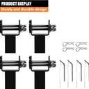 4 Pack Trailer Stake Pocket Winch Flatbed with Anti-Loss Cord, Capacity 16,200 lbs Utility Flatbed Accessories, Compatible with 4 inch Flatbed Winch Straps for 2x4 Stake Pockets