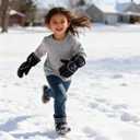 FGSS Winter Ski-Gloves for Kids - Warm Water-Repellent Snow Gloves Cold Weather Snowboard Mittens (Black)