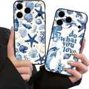 2 Pack Cute Ocean Phone Case for iPhone 17 Pro,Kawaii Shell Dolphin Starfish Cases Summer Beach Aesthetic Cover,Black Soft TPU Protective Funda for Girls Women for iPhone 17 Pro 6.3 Inch