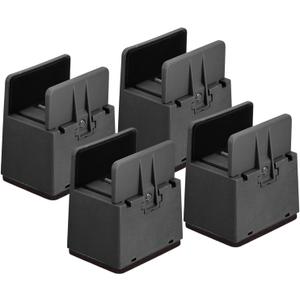 uxcell 2 inch Bed Risers with Adjustable Screw Clamp, 4Pcs Furniture Risers for Bed, Desk, Sofa, Table, Fit for Furniture Thickness 0.39-1.45", Supports 5000 Pounds, Black