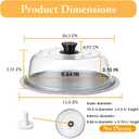 High Borosilicate Glass Microwave Splatter Cover for Food with Silicone Mat, Plate Guard Lid with Vent Hole