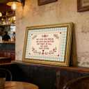 Gold Framed Vintage Kitchen Wall Art, Motivational Quote Artwork 16x24 Inch
