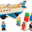 Melissa & Doug Wooden Airplane Play Set with 4 Play Figures and 4 Suitcases