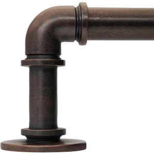 Industrial Curtain Rods for Windows 18 to 120 Inch, 1 Inch Blackout Wrap Around Drapery Rods, Adjustable Farmhouse Curtain Pole, Wall or Ceiling Mounted, for Living Room, Antique Red Bronze