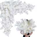50Pcs in Bulk Artificial White Cherry Full Blossom Branches 35 Inch for Tall Vase Wedding Home Decoration Fake Silk Flowers for Table Centerpiece Garden Party Indoor Outdoor (White - Pack of 50)