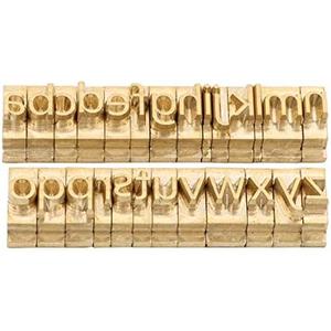 ZONEPACK Copper Brass Stamping Flexible Alphabet Number Symbol Character Stamp Mold Die, Letter Holder, Positioning Plate DIY for Hot Foil Stamping Machine (26pcs MEB Lowercase)