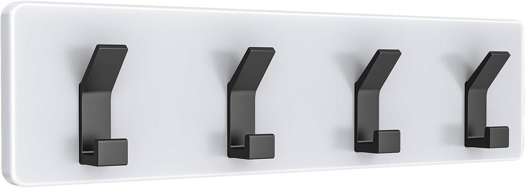 Coat Rack, Clothes Wall Mount Rack, Heavy Duty Wooden Hooks Rack, Wall Coat Hanger for Jackets, Hats, Bags, Umbrellas(White)