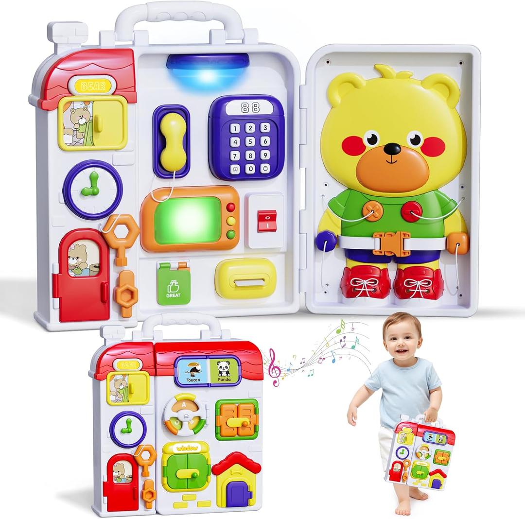 Montessori Toys for Toddlers 1-3 with LED Lights and Music, Sensory Toys Birthday Gift for Baby Boys Girls Ages 2 3 4 5