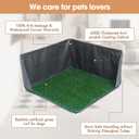 Dog Pee Pad Holder with High Walls, Portable Dog Litter Box for Inside Potty, Splash-Proof Pee Shield Pad Holder Tray for Puppies Small and Medium Dogs (Litterbox with Grass)