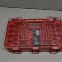 Ontel Battery Daddy Storage & Organizer Case with Tester, Stores & Protects Up to 180 Batteries, Double-Sided, Durable Design with Clear Locking Lid, Secure Latches & Portable Carrying Handle - Red