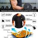 NINGMI Sauna Suit for Men Hot Sweat Suit Sauna Shirt Sweat Body Shaper Workout Neoprene Suit Zipper Short Sleeve (Black, 6XL)