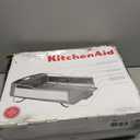 KitchenAid Large Capacity Full Size Rust Resistant Dish Rack with Angled Drain Board and Removable Flatware Caddy, Light Grey