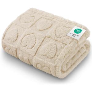 Luciphia Small Dog Blanket Washable Pet Bed Cover Soft Fluffy Puppy Blanket with Premium Fleece 300GSM Cozy Calming Cat Blankets for Indoor Cats Beige 30x20 inch