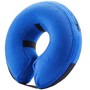 BENCMATE Inflatable Dog Cone Collar Alternative, Soft Dog Cone for Dogs and Cats, Neck Recovery ECollar Donut Collar After Surgery (Large, Blue)