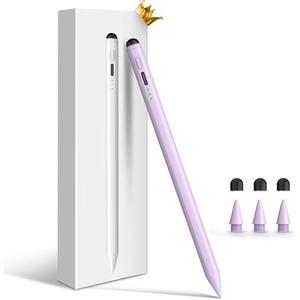 Stylus Pen for iPad, Dual-Tip 13 mins Fast Charge Pencil for Apple, Palm Rejection, Tilt Sensitivity, Compatible w/iPad 6/7/8/9/10, Pro 11/12.9in/M4, Air 3/4/5/M2, Mini 5/6 - Purple