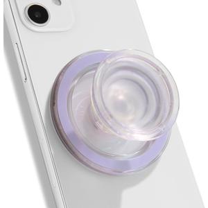 OnTheGrip Compatible with Magsafe Magnetic Authentic Translucent Color Design Collapsible Mobile Phone Grip Stand Holder for Smartphone Tablet Cell Phone Accessory (Violet)