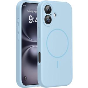 Miracase Compatible with iPhone 16 Case, [Soft Anti-Scratch Microfiber Lining], Compatible with MagSafe, Liquid Silicone Case Shockproof Drop Protection Phone Case for 16,Clove Purple