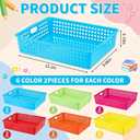 12 Pack Turn in Trays for Classroom, Stackable Plastic Paper Baskets with Handles, Letter Size A4 Teacher Desk Organizer Bins for Classroom Organization (Rainbow Colors)