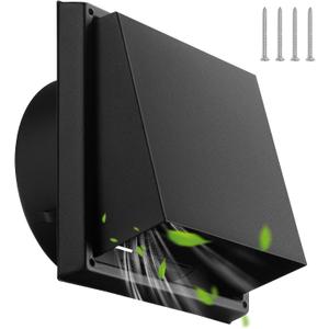 Stanbroil 6 Inch Wall Vent Exhaust Cover, External Extractor Dryer Cushioned Non-Return Flap, Outside Airflow Vent Replacement Hood