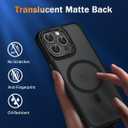 3 x WRJ Case for iPhone 15 Pro Max with Screen Protector, [Compatible with MagSafe][Full Camera Protection] Anti-Fingerprints Slim Translucent Matte Shockproof Phone Cover for Women Men-Black