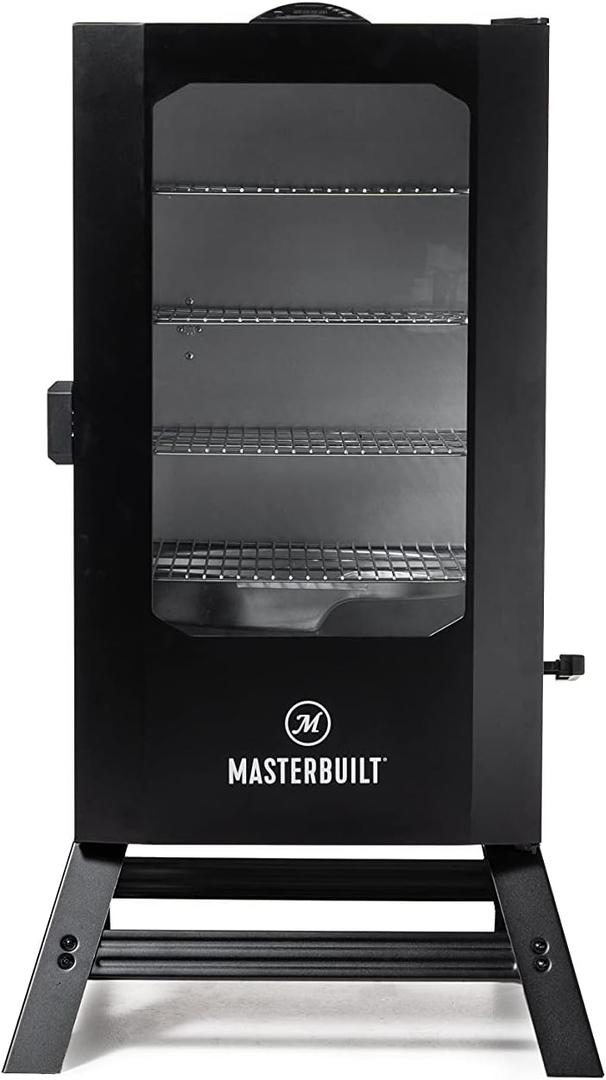 Masterbuilt 40-inch Digital Electric Vertical BBQ Smoker with Leg Kit, Side Wood Chip Loader and 970 Cooking Square Inches in Black, Model MB20070122