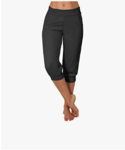 Linen Bermuda Shorts for Women Jogger Pants Elastic Waist Cinch Bottom Solid Color Stretchy Sweatpant Athletic Pant, Small