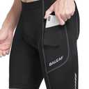 baleaf Men's Padded Bike Shorts Cycling Road Biking Riding Bicycle Cycle Wear Pockets UPF 50+ MTB Accessories Tights, (Large, Black)