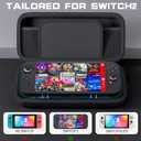 PAWDIARY Switch 2 Carrying Case Black Hardshell Pouch, Portable Travel Bag for Switch 2 Console & Controller, Large Capacity Switch 2 Accessories Bag Storage with 10 Game Card Slots