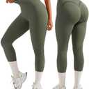 OMKAGI Smile Butt Lifting Workout Leggings for Women High Waisted Seamless Compression Yoga Pants, XL