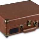 Semme Retro Record Player Portable Turntable for Versatile Listening Experience Brown (Brown)