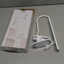 deaunbr LED Reading Light with Clip, Desk Lamp 48 LEDs 2600mAh Battery USB Rechargeable Book Lights Stepless Adjustable Brightness Eye Protection Table Lamps for Bed Headboard, Home, Office, White