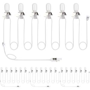 Leelosp 4 Pack Accessory Cord with LED T20 Light Bulb, 13FT Light Cord Blow Mold White Bulb with On/Off Switch Female Plug Clip for Christmas Village Houses Trees Crafts Lamp Holiday