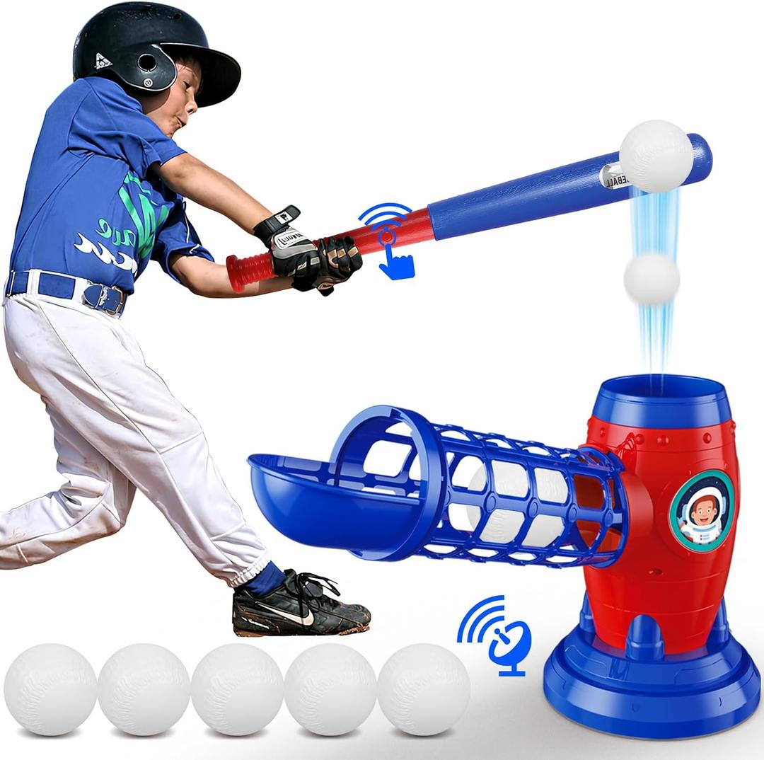 T Ball Sets for Kids 5-8,Tee Ball Set with Plastic Baseball Bat,Toddler Baseball Game Sports & Outdoors Toys, Baseball Training Equipment for Youth 3-5, Tball Set Gifts for Boys Girls 8-12, 4 Balls