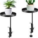 Teenyyou 2 Pcs Window Sill Plant Shelf 5.7''D x 12.4''H Adjustable Window Shelf Windowsill Clamp Tray for Indoor Plants Metal Windowsill Extension Tray Planter Floating Shelves for Indoor Outdoor