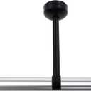 Curtain Rod Ceiling-Mount Bracket,Stainless Steel Ceiling-Mount Rod Holder,TTZEZE Heavy Duty Curtain Rod Holder,Shower Curtain Hanging Rod Supports Sockets (Black, H:30cm/11.81'' ID:3.3cm/1.3'' 1PC)