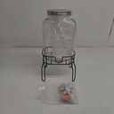 2 Gallon Drink Dispensers for Parties, Sun Tea Glass Jar for Outside 2 Press-Spigots(Easy for Kids) Juice Dispensers for Parties, Glass Water Dispenser Beverage Dispensers with Stand