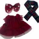 2 x Clothes for Labubus Doll Cute Outfits for La Bubu Keychain Dolls,Kawaii Dress Up Clothing for 17cm Labubus Doll for Birthday Gifts (No Doll)(Red 1)
